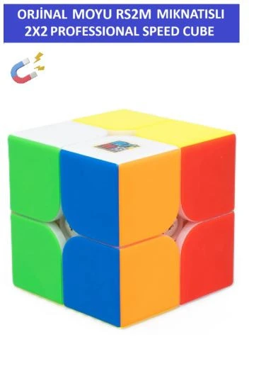 Mıknatıslı Manyetik Zeka Küpü - Moyu RS2M Profesyonel Speed Cube - 2X2 Zeka Sabır Küpü - - 4