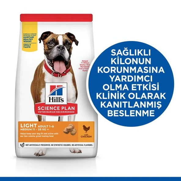 Hills Light Orta Irk Tavuklu Diyet Köpek Maması 14 Kg - 4