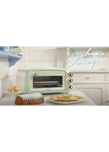 Ariete Vintage Yeşil Mini Fırın - 6