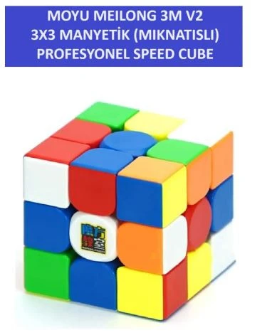 MOYU 3M V2 3x3 MIKNATISLI Stickersız Manyetik Zeka Küpü - Profesyonel Speed Cube - Sabır Küpü - - 3
