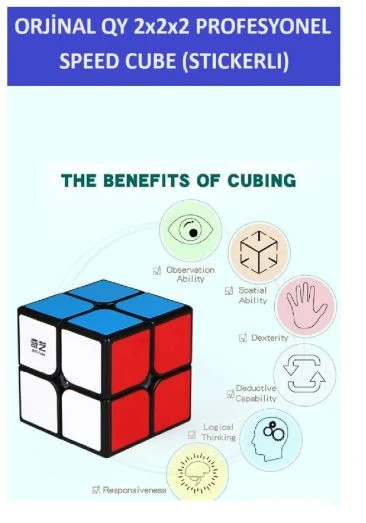 QY 2X2 STICKERLI PROFESYONEL SPEED CUBE  -RUBIK 2X2 ZEKA SABIR KÜPÜ - 5