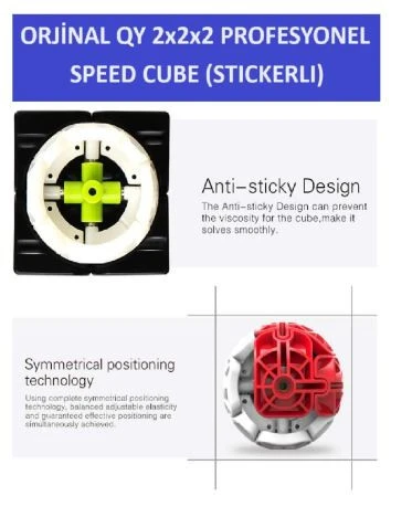 QY 2X2 STICKERLI PROFESYONEL SPEED CUBE  -RUBIK 2X2 ZEKA SABIR KÜPÜ - 4