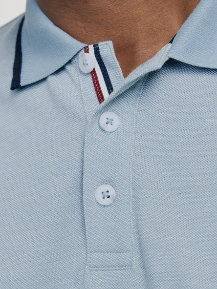 POLO SHIRT MALE KNIT OCO50/PRE50 BLUE BLUE XS - Resim 4