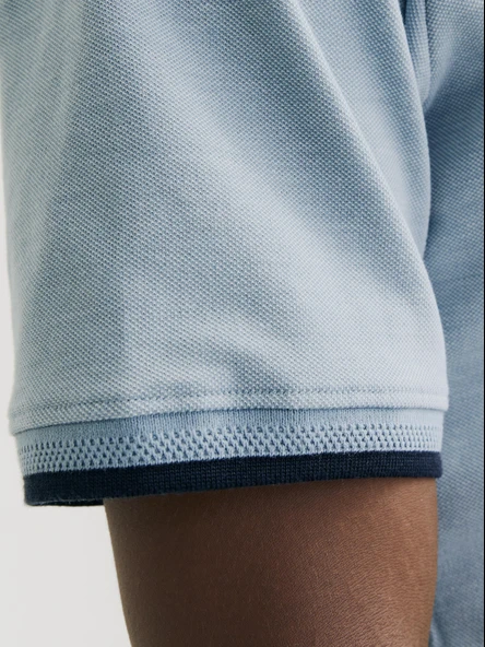 POLO SHIRT MALE KNIT OCO50/PRE50 BLUE BLUE XS - Resim 5