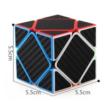 3x3 SKEWB KARBON FIBER  STICKERLI PROFESYONEL SPEED CUBE -RUBİK 3X3 ZEKA SABIR KÜPÜ -