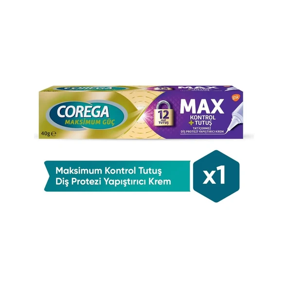 Corega Maksimum Güç Kontrol + Tutuş Diş Protezi Yapıştırıcı Krem 40 gr