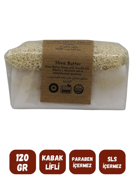 Doğal Kabak Lifli VANİLYA - SHEA BUTTER Özlü Doğal Sabun (120 Gr) - Bialife - 3