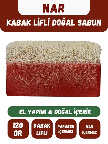 Doğal Kabak Lifli NAR Özlü Doğal Sabun (120 Gr) - Bialife