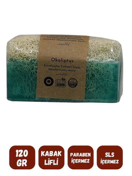 Doğal Kabak Lifli OKALİPTUS Özlü Doğal Sabun (120 Gr) - Bialife - 3
