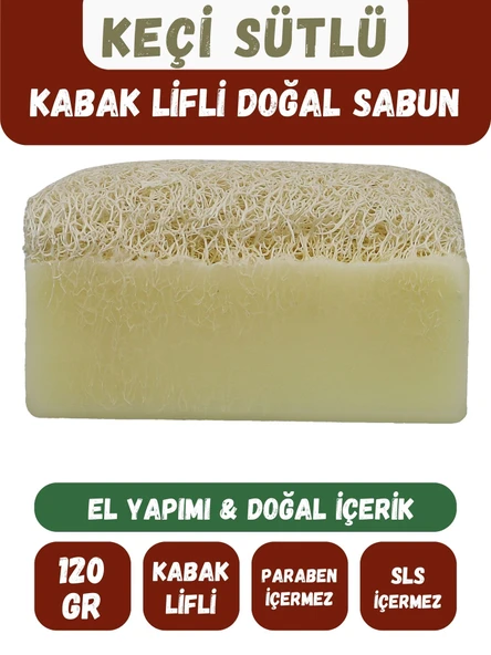 Doğal Kabak Lifli KEÇİ SÜTLÜ Özlü Doğal Sabun (120 Gr) - Bialife