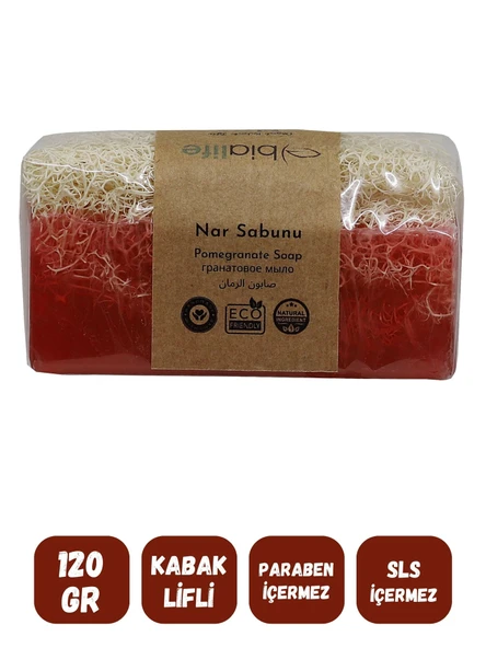 Doğal Kabak Lifli NAR Özlü Doğal Sabun (120 Gr) - Bialife - 3