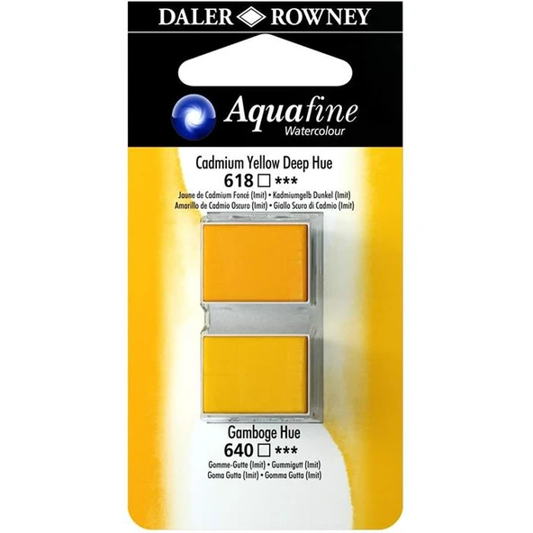 Daler Rowney Aquafine Sulu Boya Tablet 2 li Cadmium Yellow Deep Hue/Gamboge Hue ürün görseli 1