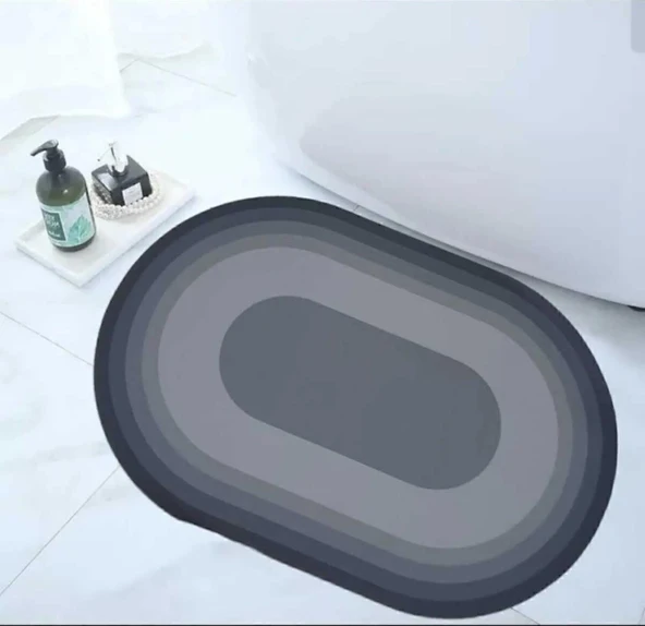 3B Trend Kaymaz Tabanlı Su Emici Banyo Ve Mutfak Paspası 58x38cm Yazısız Model - 2