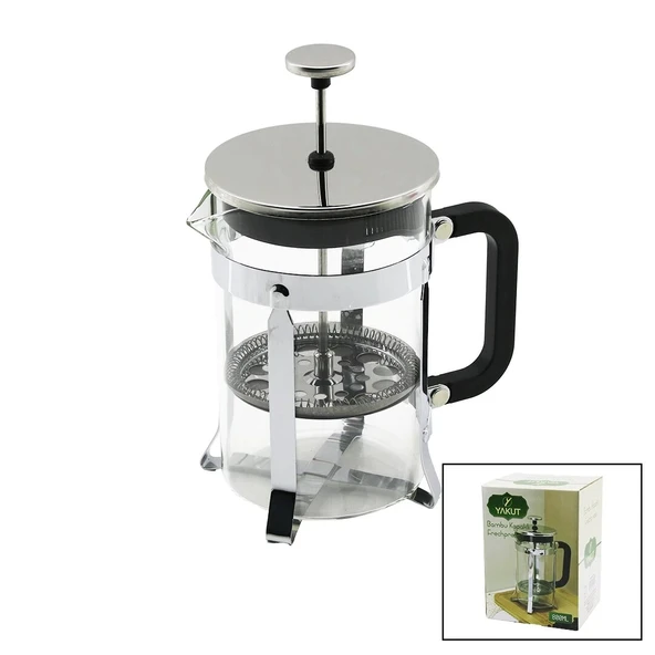 FRECHPRESS  800ML   CAM  BİTKİ SÜZGEÇİ METAL KAFES - PLASTİK SAPLI METAL KAPLAMALI PLS.KAPAK (4172)