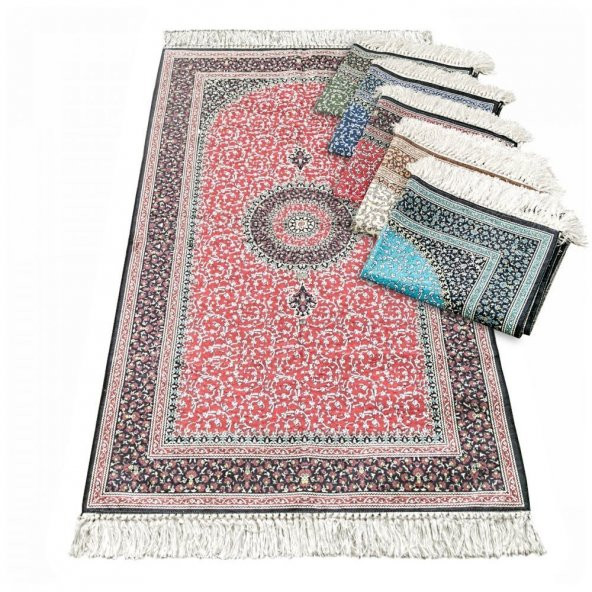 Hediyelik Seccade, Tablo, İnci Tesbih, Süslemeli Asetat Kutulu (30×18) Set-Kırmızı - 2