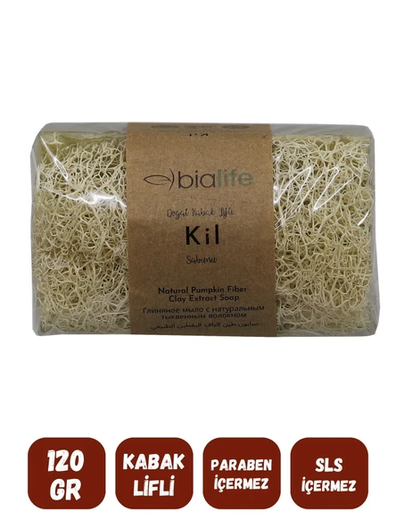 Doğal Kabak Lifli KİL Özlü Doğal Sabun (120 Gr) - Bialife - 2
