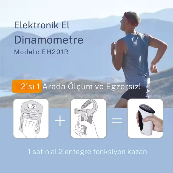 Dijital Hafızalı El Bilek Güç Ölçer Kas El Dinamometresi El Sıkma Kuvveti Ölçüm Cihazı - 5