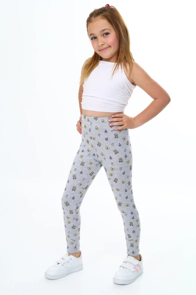 Toontoy Kız Çocuk Baskılı Tayt - 12