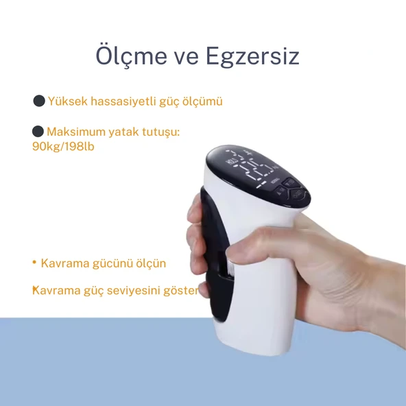 Dijital Hafızalı El Bilek Güç Ölçer Kas El Dinamometresi El Sıkma Kuvveti Ölçüm Cihazı - 6
