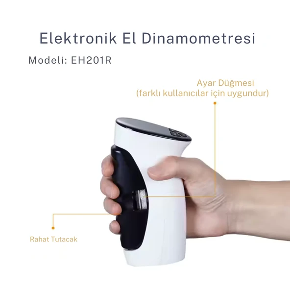 Dijital Hafızalı El Bilek Güç Ölçer Kas El Dinamometresi El Sıkma Kuvveti Ölçüm Cihazı - 2