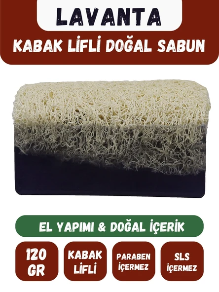 Doğal Kabak Lifli LAVANTA Özlü Doğal Sabun (120 Gr) - Bialife