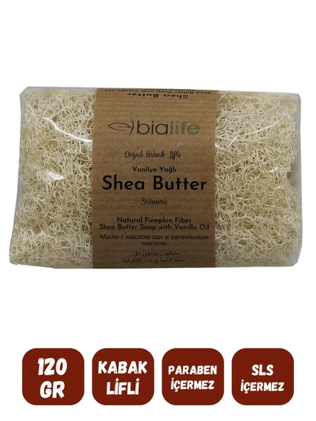 Doğal Kabak Lifli VANİLYA - SHEA BUTTER Özlü Doğal Sabun (120 Gr) - Bialife - 2