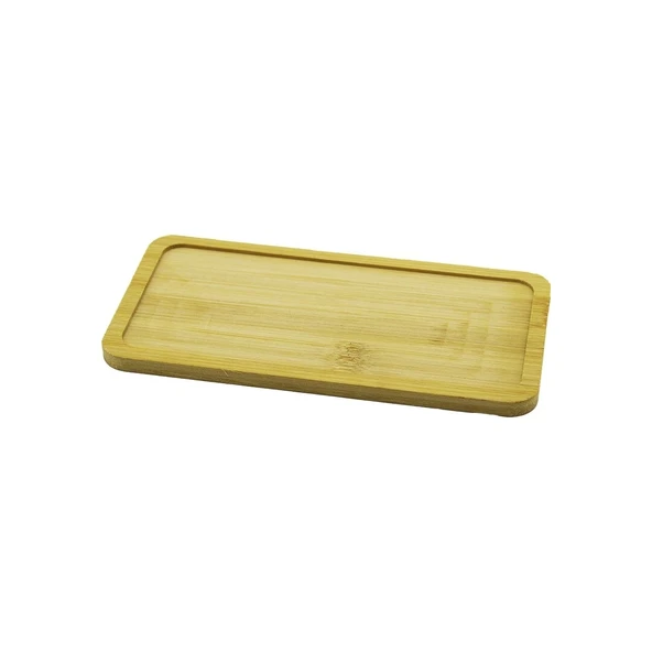 DİKDÖRTGEN  AHŞAP BAMBU YAĞDANLIK ALTLIK  MİNİ TEPSİ   20X10X0.8CM (4172)