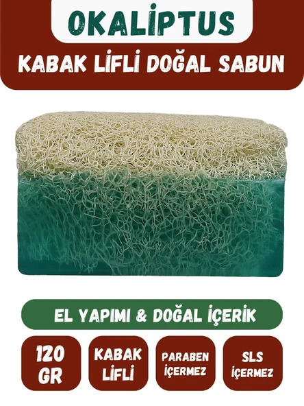 Doğal Kabak Lifli OKALİPTUS Özlü Doğal Sabun (120 Gr) - Bialife