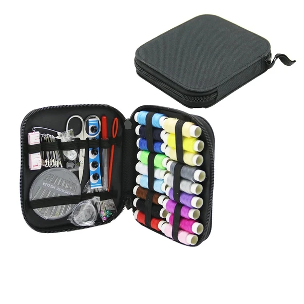 11 ÇEŞİT= 84PCS  SEYAHAT DİKİŞ SETİ  MAKAS - İĞNE - İPLİK - MEZURA DÜĞME - MERCEK VB. (4172)