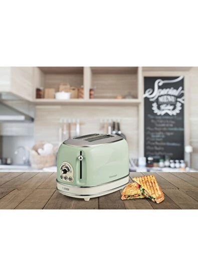 Ariete Vintage Yeşil İki Dilim Ekmek Kızartma Makinesi - Resim 3