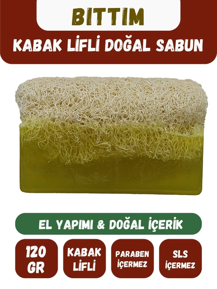 Doğal Kabak Lifli BITTIM Özlü Doğal Sabun (120 Gr) - Bialife
