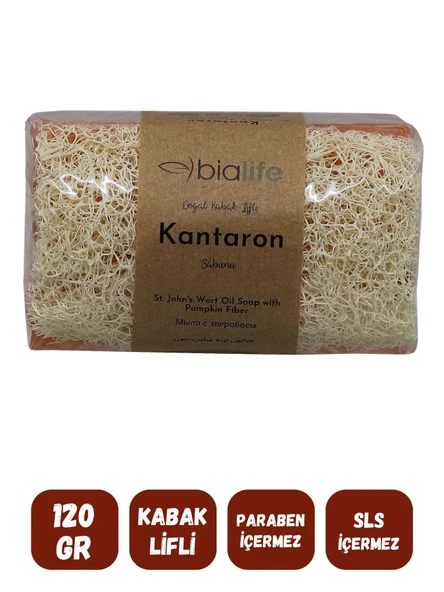 Doğal Kabak Lifli KANTARON Özlü Doğal Sabun (120 Gr) - Bialife - 2