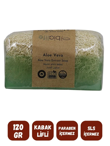 Doğal Kabak Lifli ALOE VERA Özlü Doğal Sabun (120 Gr) - Bialife - 3