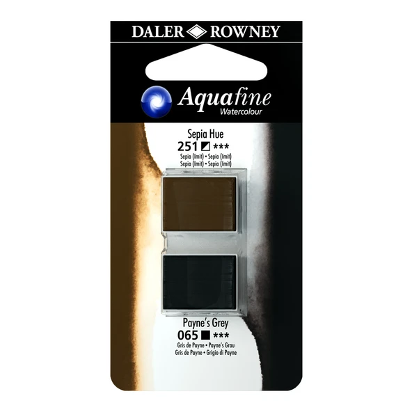 Daler Rowney Aquafine Sulu Boya Tablet 2’li Sepia Hue/Payne’s Grey - 2