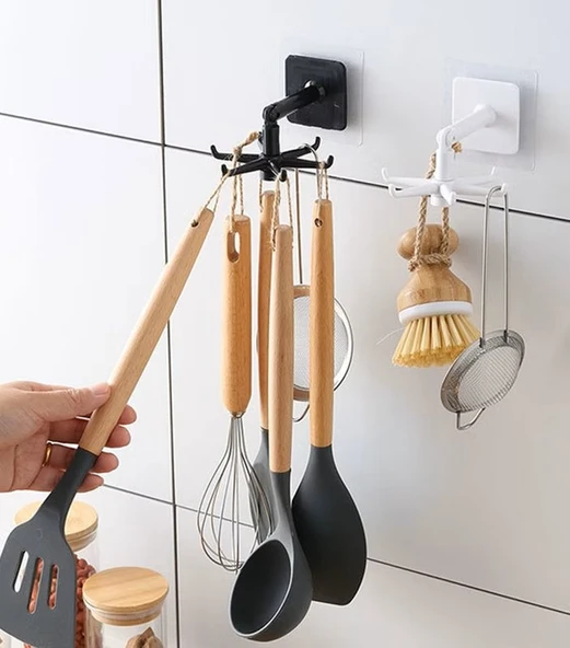 Brokoli Home 1 Adet Kendinden Yapışkanlı Güçlü 5li Askılık Çok Amaçlı Mutfak Duvar Banyo