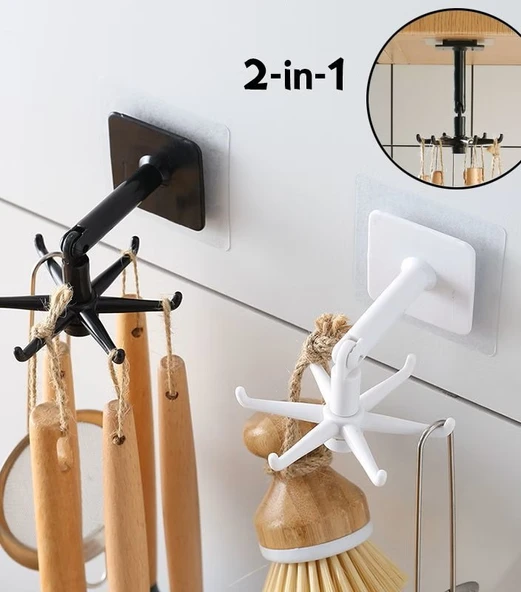 Brokoli Home 1 Adet Kendinden Yapışkanlı Güçlü 5li Askılık Çok Amaçlı Mutfak Duvar Banyo - 5