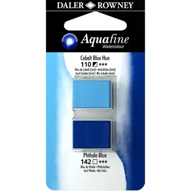 Daler Rowney Aquafine Sulu Boya Tablet 2 li Cobalt Blue Hue / Phthalo Blue - Resim 2