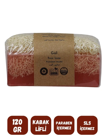 Doğal Kabak Lifli GÜL Özlü Doğal Sabun (120 Gr) - Bialife - 3