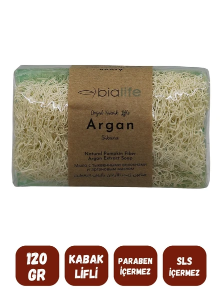 Doğal Kabak Lifli ARGAN Özlü Doğal Sabun (120 Gr) - Bialife - 2