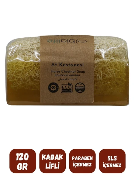 Doğal Kabak Lifli AT KESTANESİ Özlü Doğal Sabun (120 Gr) - Bialife - 3
