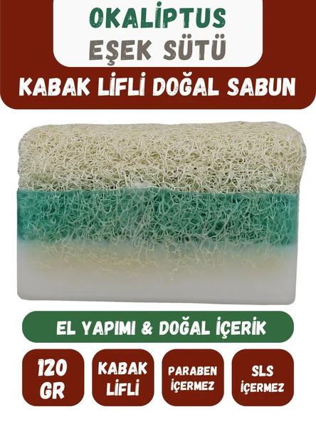 Doğal Kabak Lifli OKALİPTUS & EŞEK SÜTÜ Özlü Doğal Sabun (120 Gr) - Bialife