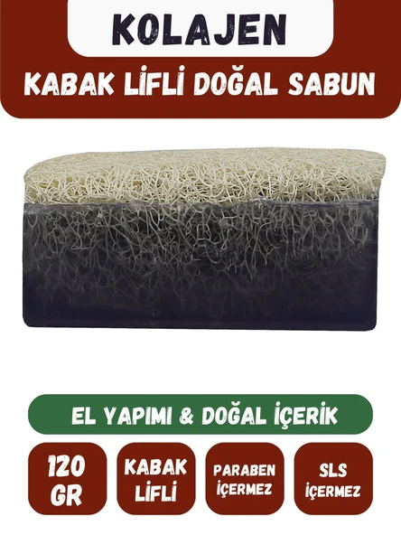 Doğal Kabak Lifli KOLAJEN Özlü Doğal Sabun (120 Gr) - Bialife