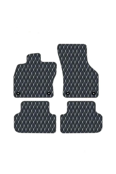 Kia Ceed 2007-2011 Uyumlu Beyaz Dikişli Siyah Deri Paspas - Resim 2