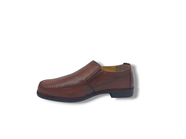 Zerhan 044 Erkek Taba Hakiki Deri Poli Taban Loafer Ayakkabı - 3