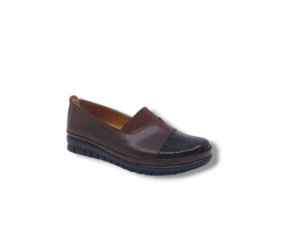 Zerhan 1100 Kadın Koyu Kahve Günlük Kullanım Comfort Ayakkabı - 2