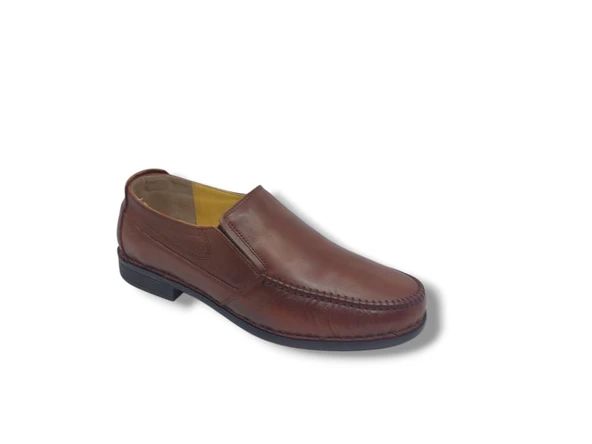 Zerhan 044 Erkek Taba Hakiki Deri Poli Taban Loafer Ayakkabı - 4