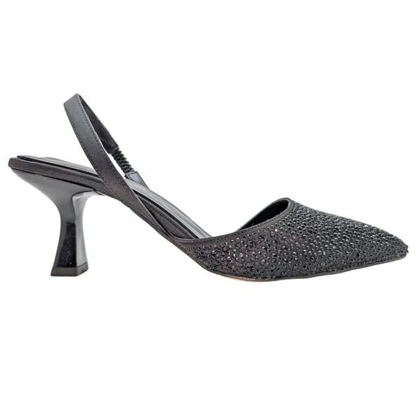 Brunhilde | Abiye Taşlı Topuklu Arkası Açık Stiletto