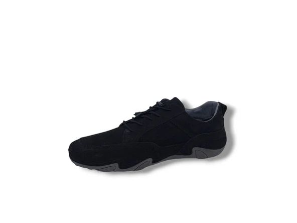 Zerhan 246-325 Erkek Siyah Bağcıklı Nubuk Deri Casual Ayakkabı - Resim 3