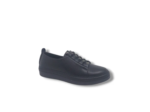 Zerhan 1021 Kadın Siyah Lastik Bağcıklı Taşlı Spor Şık Ayakkabı - 2