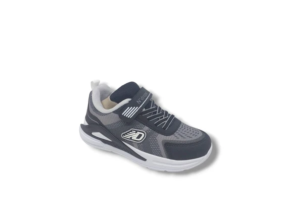 Zerhan 019 Erkek Çocuk Siyah File Spor Ayakkabı - 4